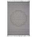 5X7 Gray White Medallion Indoor Outdoor Area Rug Grey White Polypropylene