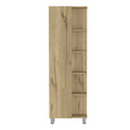 Los Angeles Linen Cabinet, Five Shelves, One Cabinet, Divisions Beige 1 5 18 To 23 In 60 In & Above Bathroom Freestanding Contemporary 5 10 Inches Melamine Melamine