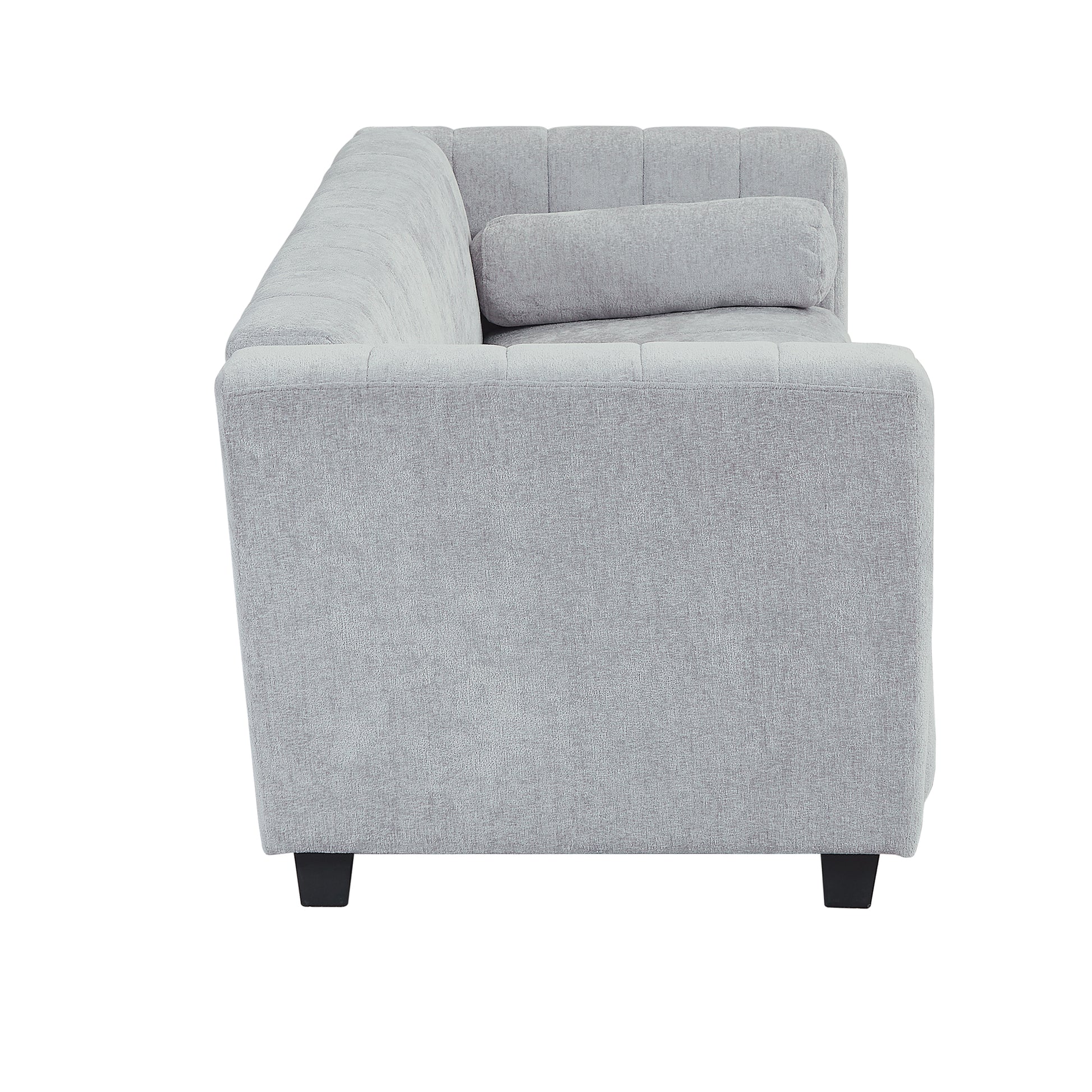 78.7''Upholstered Sofa For Living Room, Bedroom, Salon, Simplified Style Light Gray Polyester 3 Seat