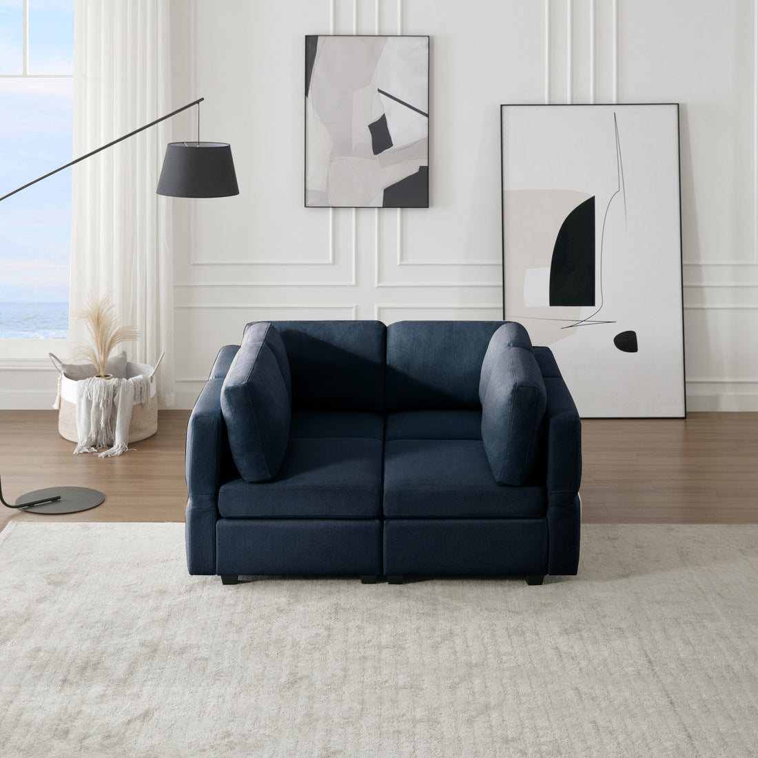 4 Seat Sofa Bed Upholstered Sofa Sleeper, Space Saving Sof Bed2 Seat Sofa With Storage Space Under Seatsall Arms And Backs Adjustabled For Ultimate Comfort Seating Brown Blue Polyester 4 Seat