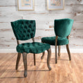 Kd Tufted Chair Wthr Dark Green Velvet