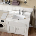 37 Inch Marble Vanity Top, Bathroom Vanity Top With Undermount Rectangular Middle Sink And 4