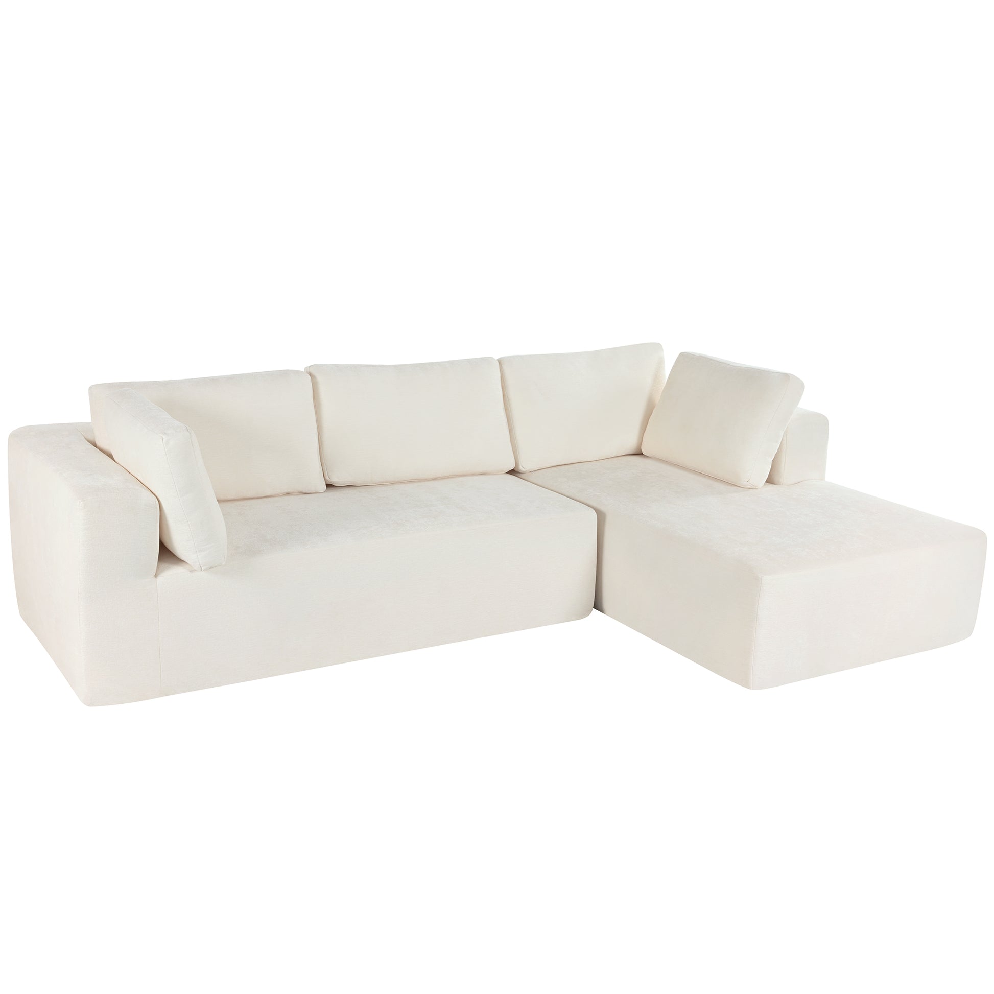 Modern Large Modular Sectional Sofa For Living Room, Bedroom, Salon, 3 Piece Free Combination Beige Polyester 3 Seat