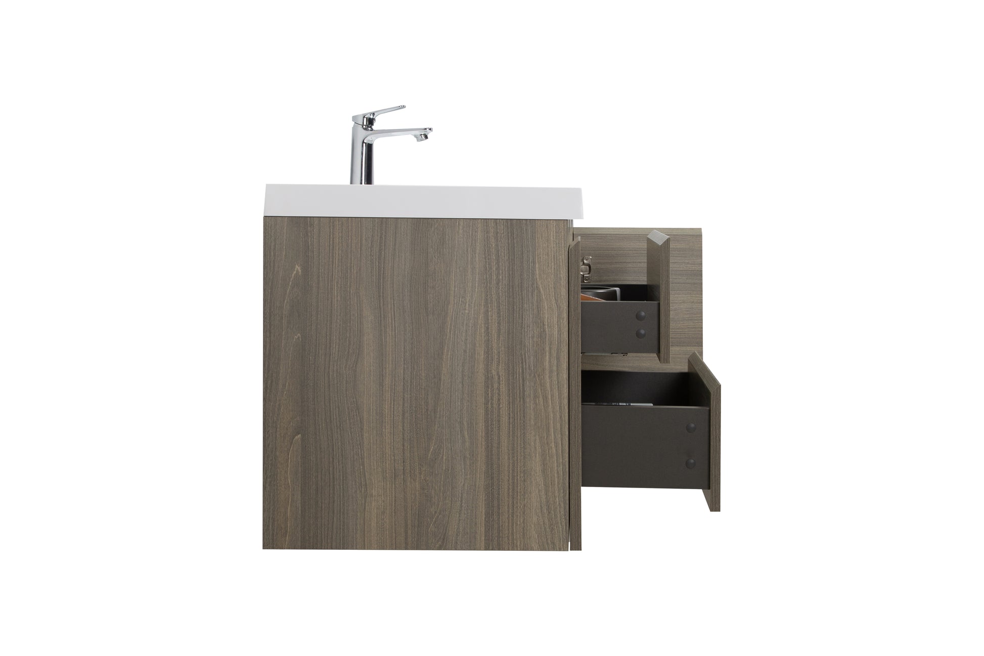 48" Floating Bathroom Vanity With Sink, Modern Wall Mounted Bathroom Storage Vanity Cabinet With Resin Top Basin And Soft Close Drawers, Ash Grey 24V11 48Ag 2 Grey 2 Bathroom Melamine