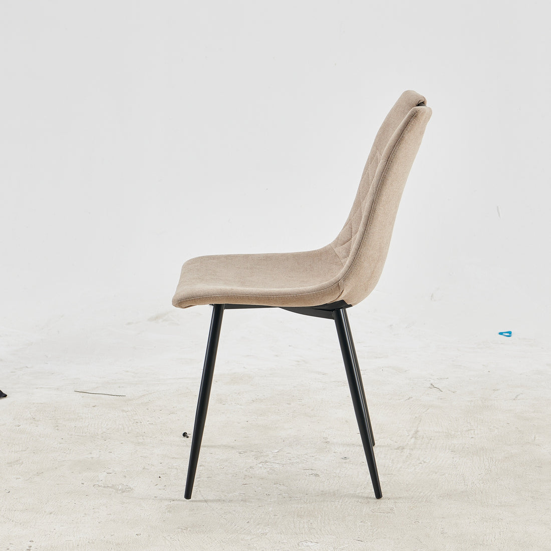 Black Leg And Beige Seat Chair,Set Of 4,Dining Chair,Coffee Chair Beige Metal