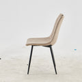 Black Leg And Beige Seat Chair,Set Of 4,Dining Chair,Coffee Chair Beige Metal