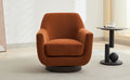 U Shaped Fully Assembled Swivel Chair Velvet Accent Chair Armchair Round Barrel Chair For Living Room Bedroom, Burnt Orange Burnt Orange Velvet