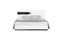 Vios Zebra White Queen Bed White Black Mdf