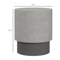 Homcom Concrete Finish End Table, Round Side Table With 4 Adjustable Feet, Lightweight For Indoor, Outdoor, Gray Grey Wood