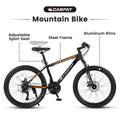 S26102 26 Inch Mountain Bike, Shimano 21 Speeds With Mechanical Disc Brakes, High Carbon Steel Frame, Suspension Mtb Bikes Mountain Bicycle For Adult & Teenagers Orange Steel