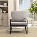 Contemporary Square Metal Frame Accent Chair Mushroom Black Mushroom Steel