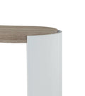 Oak And White High Gloss Sofa Table With Bottom Shelf Oak Primary Living Space Shelves Oval Mdf Sled