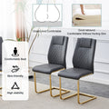 Table And Chair Set.Modern Rectangular Dining Table With Transparent Tempered Glass Tabletop And Gold Plated Metal Legs.Paried With 8 Comfortable Chairs With Pu Seats And Golden Metal Legs. Grey Gold,Transparent Seats 8 Glass Metal