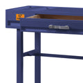 Blue Writing Desk With 1 Drawer Blue Office Industrial Rectangular Drawers Wood Metal