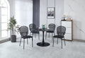 Black Sennit Chair,Set Of 4,Dining Chair,Coffee Chair Black Metal