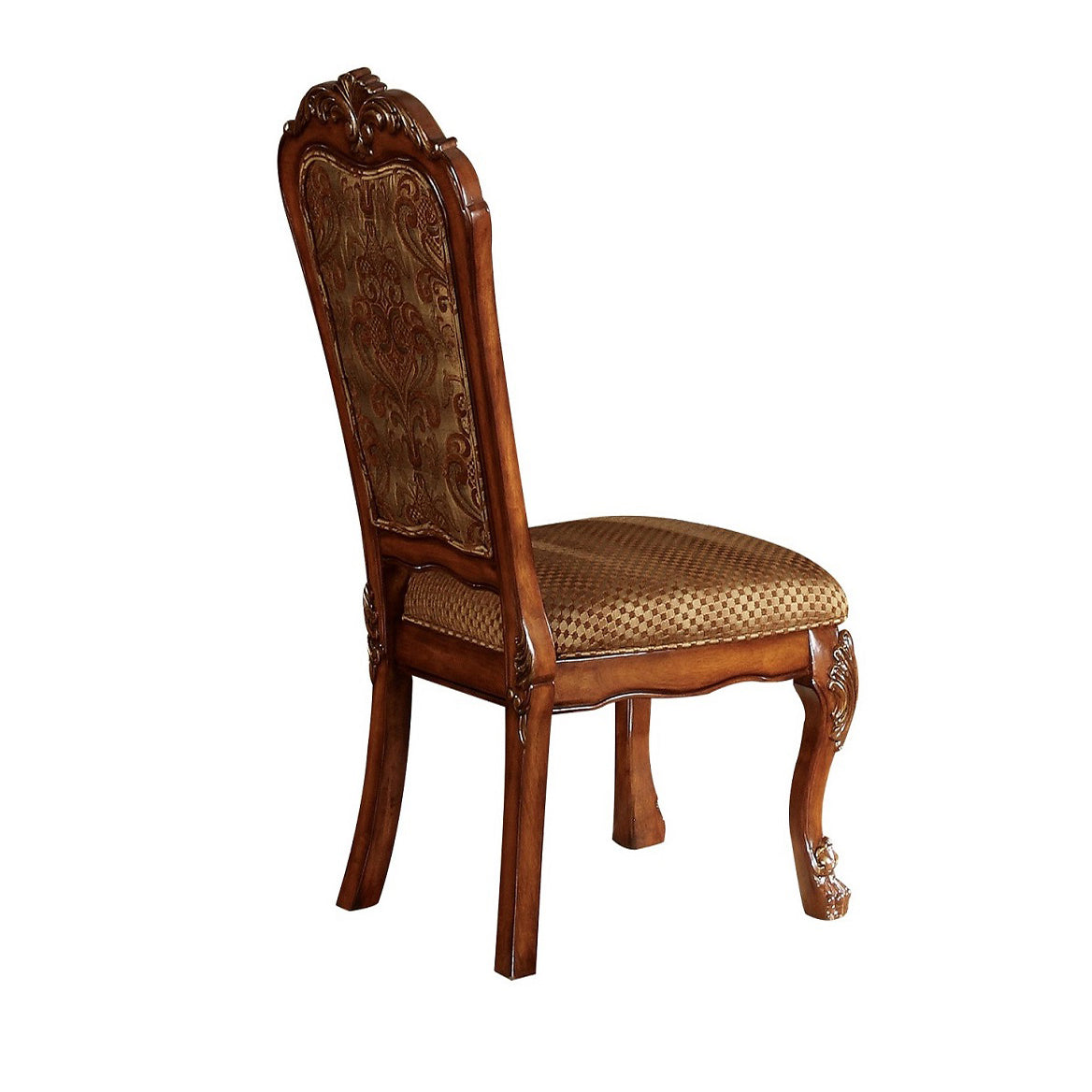 Beige And Cherry Oak Padded Side Chair Set Of 2 Solid Cherry Dining Room Arm Chair Solid Back Set Of 2 Wood Fabric