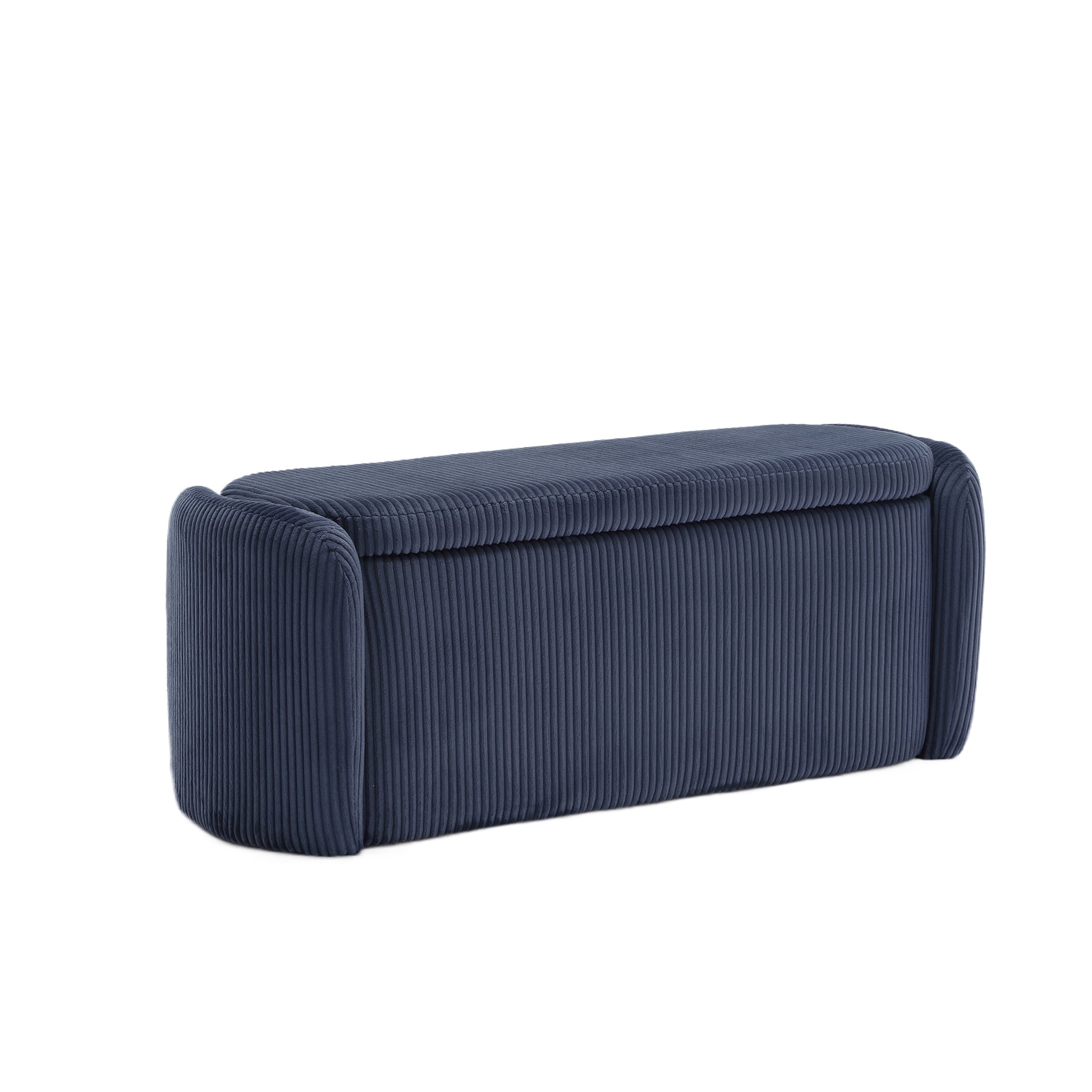 Coolmore Storage Ottoman,Bedroom End Bench,Upholstered Fabric Storage Ottoman With Safety Hinge, Entryway Padded Footstool, Ottoman Bench For Living Room & Bedroom Navy Navy Primary Living Space Foam Corduroy