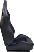 Racing Seatbucket Seats Acacia Wood,Black Blue Memory Foam Vinyl