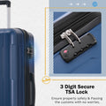 2 Piece Luggage Set With Bags Expanable Spinner Wheels Abs Lightweight Suitcase With Tsa Lock 20Inch 28Inch Blue Abs