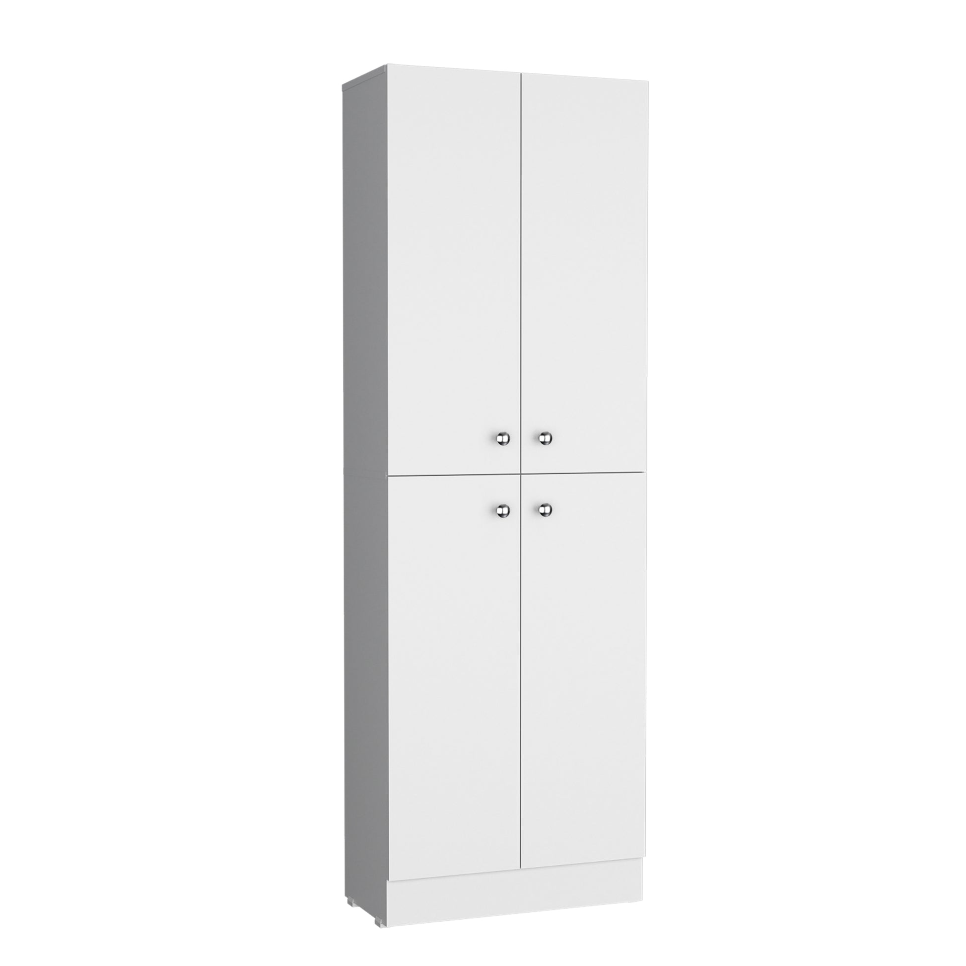 Lynch Kitchen Pantry Storage Cabinet 71" Height, With 4 Doors, 5 Adjustable Shelves, Freestanding Cupboard For Dining Room Living Room, Laundry Freestanding White Kitchen Modern Particle Board Engineered Wood