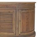 70 Inch Sideboard Console Serving Buffet Cabinet, 2 Shuttered Doors, Brown Brown Wood Metal