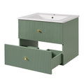 24 Inch Wall Mounted Bathroom Vanity With 2 Drawers Ideal For Small Bathrooms Green Bathroom Mdf