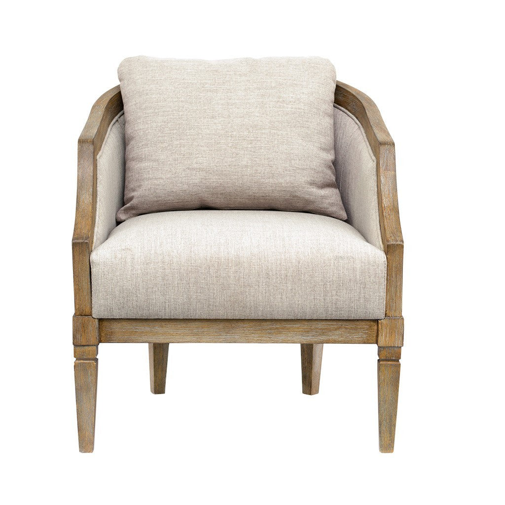 Accent Chair Beige Polyester