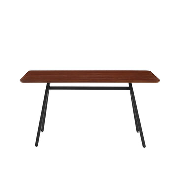 Contemporary V Leg Veneer Dining Table Dark Walnut Dark Brown Mdf Mdf