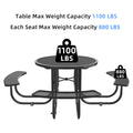 Round Outdoor Steel Picnic Table 46