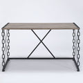 Rustic Oak And Antique Black Rectangular Console Table Rustic Primary Living Space Industrial Freestanding Console Tables Rectangular Wood Metal Sled