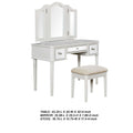 Clarisse Contemporary Vanity With Stool, White White Wood