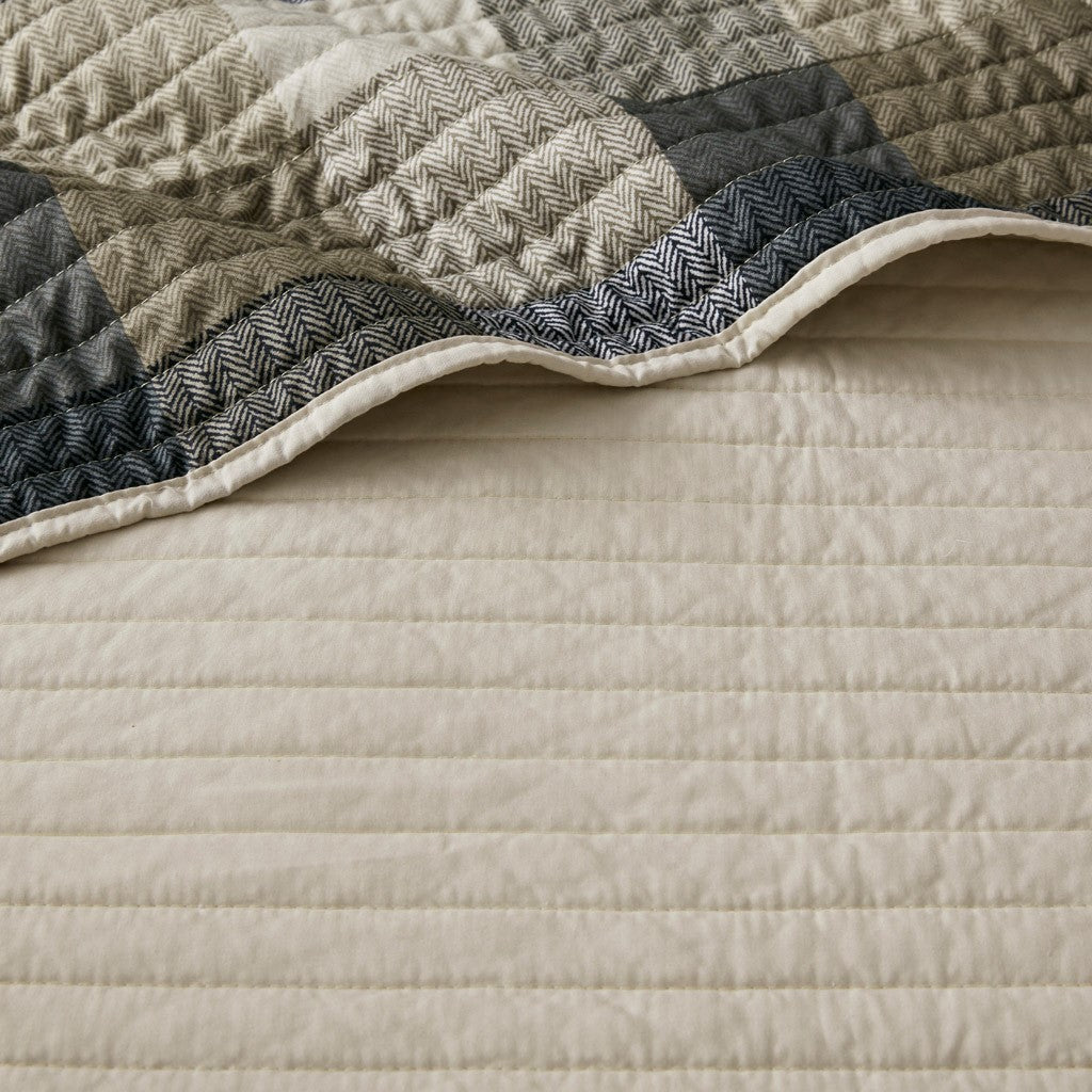 6 Piece Reversible Plaid Daybed Cover Set Neutral Daybed Multicolor Polyester