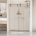 48 In. W X 76 In. H Frameless Soft Closing Shower Door, Single Sliding Shower Door, 5 16