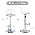 Modern Minimalist Bar Chairs And Bar Stools. Can Rotate 360 And Adjust Lifting. Pet Backrest And Pu Seats. Set Of 2. Suitable For Bars, Restaurants, And Front Desk Cashiers. W1151P172644 White Pu