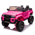 24V Two Seater Kids Ride On Car W Parents Remote Control, Licensed Toyota Lc250,220W Motors,With Shovel,Three Point Seat Belt,Slow Start,Speed Adjustment,Bluetooth,Music For Kids Aged 3 . Pink 100 149 Lbs Polypropylene