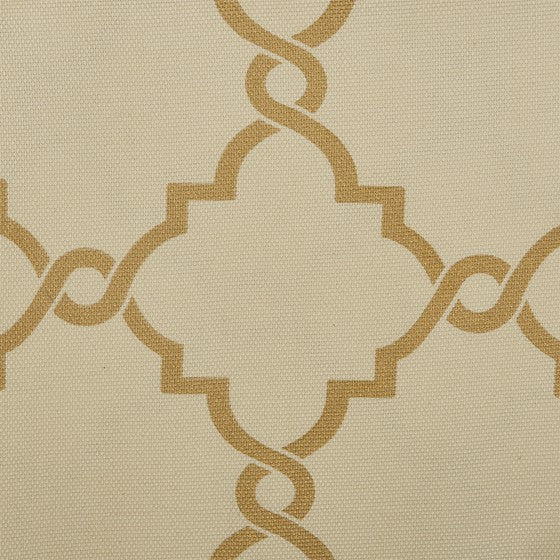 Fretwork Print Grommet Top Window Valance Beige Gold 50X18" Beige Gold Polyester