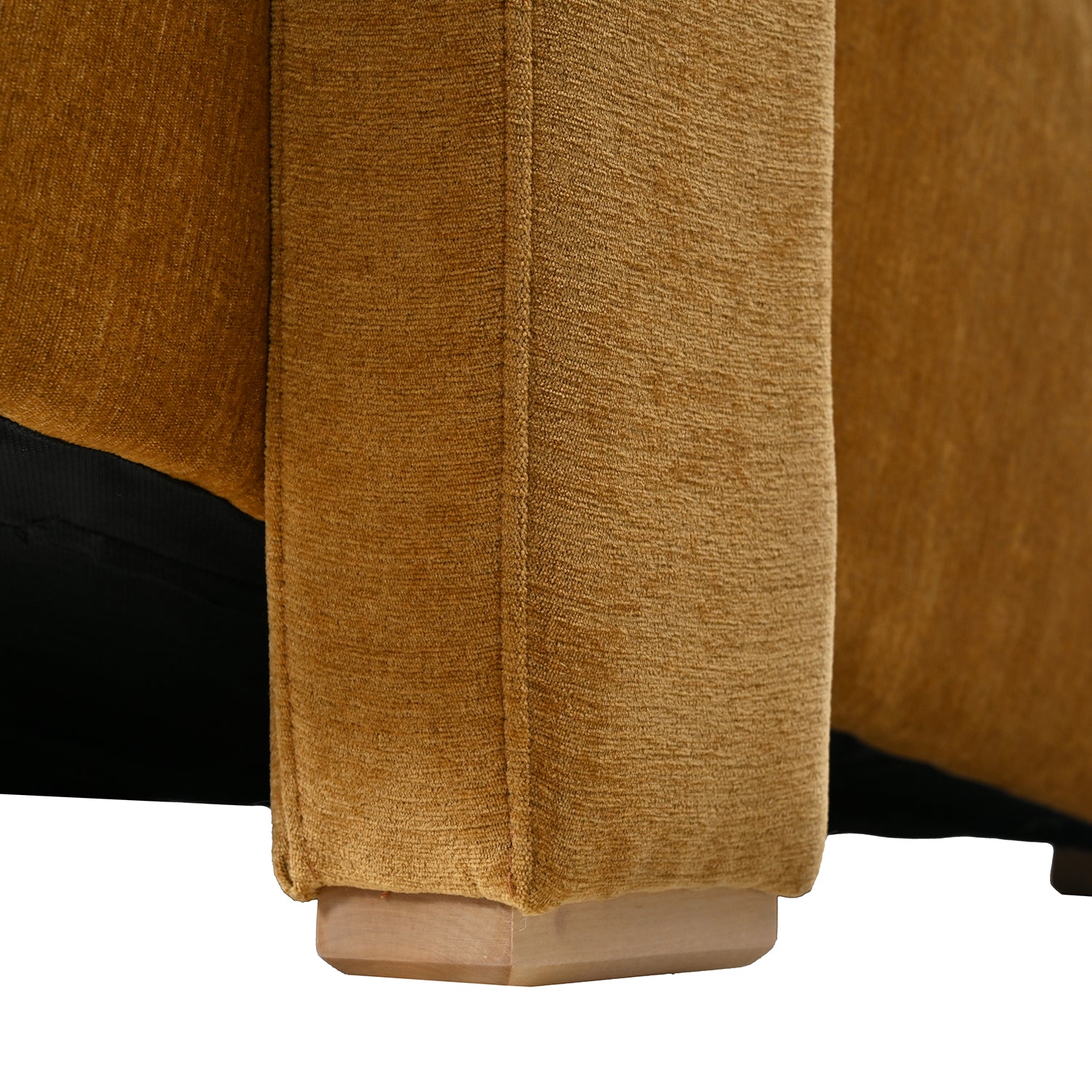 Mirod Sleek Right Angle Armrests, Ergonomic Lumbar Support, Square Wooden Block Legs, Inclined Seat For Comfort, Artistic Statement Piece For Living Room,Bedroom And Study Yellow Chenille