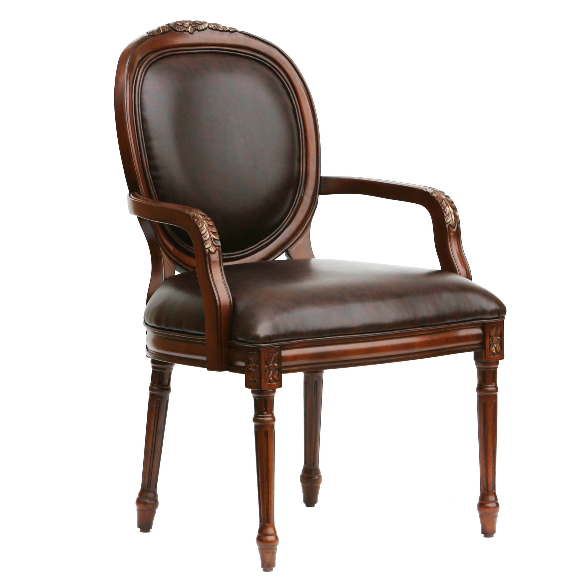 Benard Leather Chair Brown Foam Faux Leather