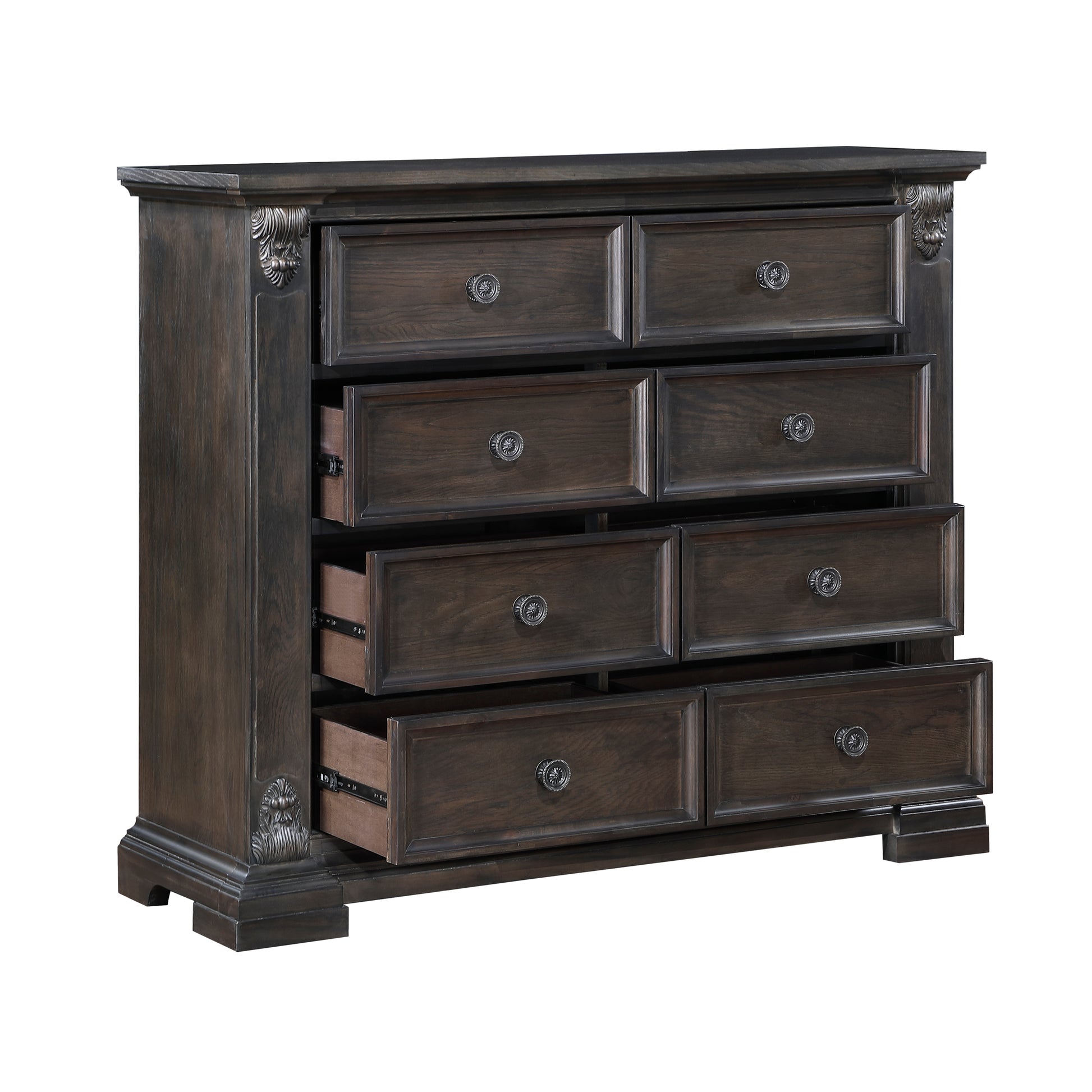 Elegant Design 8 Drawers Chest Traditional Vintage Bedroom Furniture 1Pc Espresso Finish Espresso Traditional,Vintage Wood