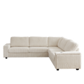 110 Inch Oversized Corduroy Corner Sofa,L Shaped Corner Couch With Two Storage Spaces,Usb Port & T Pyce Port And Cup Holderdeep Seat Comfy Upholstered Couches For Living Room Not Freely Combinable Beige Corduroy 5 Seat