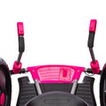 12V Kids Ride On Electric Toy,2Wd,16'' Exaggerated Wheel,Dual Handle Control For 360 Degree Flexible Steering And Rotation,Solid Metal Frame,Provide A Speed Of 4.66 Mph For Kids Aged 6 . Pink 50 99 Lbs Polypropylene