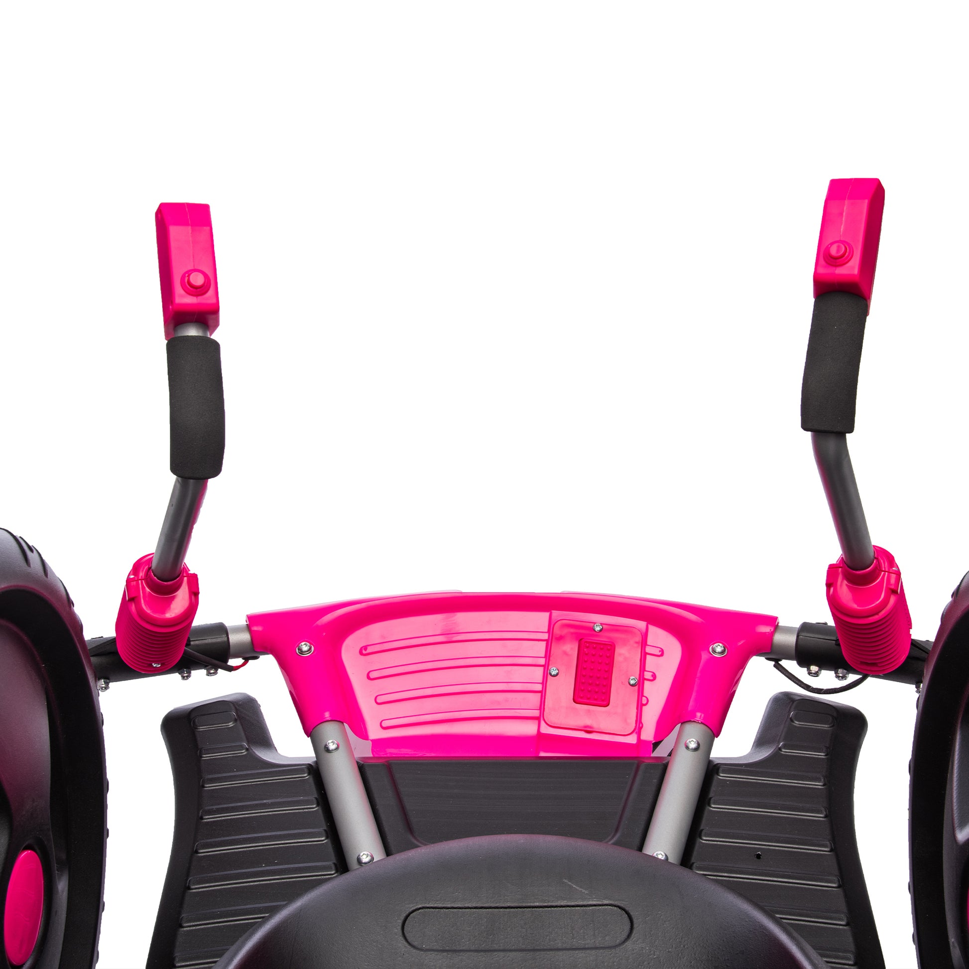 12V Kids Ride On Electric Toy,2Wd,16'' Exaggerated Wheel,Dual Handle Control For 360 Degree Flexible Steering And Rotation,Solid Metal Frame,Provide A Speed Of 4.66 Mph For Kids Aged 6 . Pink 50 99 Lbs Polypropylene