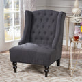 Toddman Hi Back Club Chair Charcoal Fabric