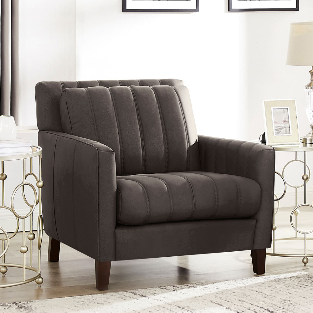 Ennis Leather Chair Chocolate Down Filling Genuine Leather