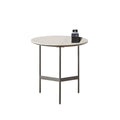 End Side Tables Small Round Accent Table, Metal Black Narrow Night Stands With Sharp, Ideal For Any Room Side Tables Living Room, Bedroom, Tall Plant Stand Balcony, Indoor White Black Ceramic Mdf