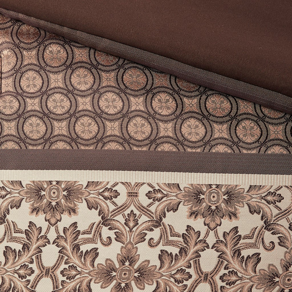 7 Piece Comforter Set Red King King Red Polyester