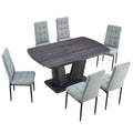 Dining Table Set For 6, 7 Piece Kitchen Table Chairs Set, 1.8