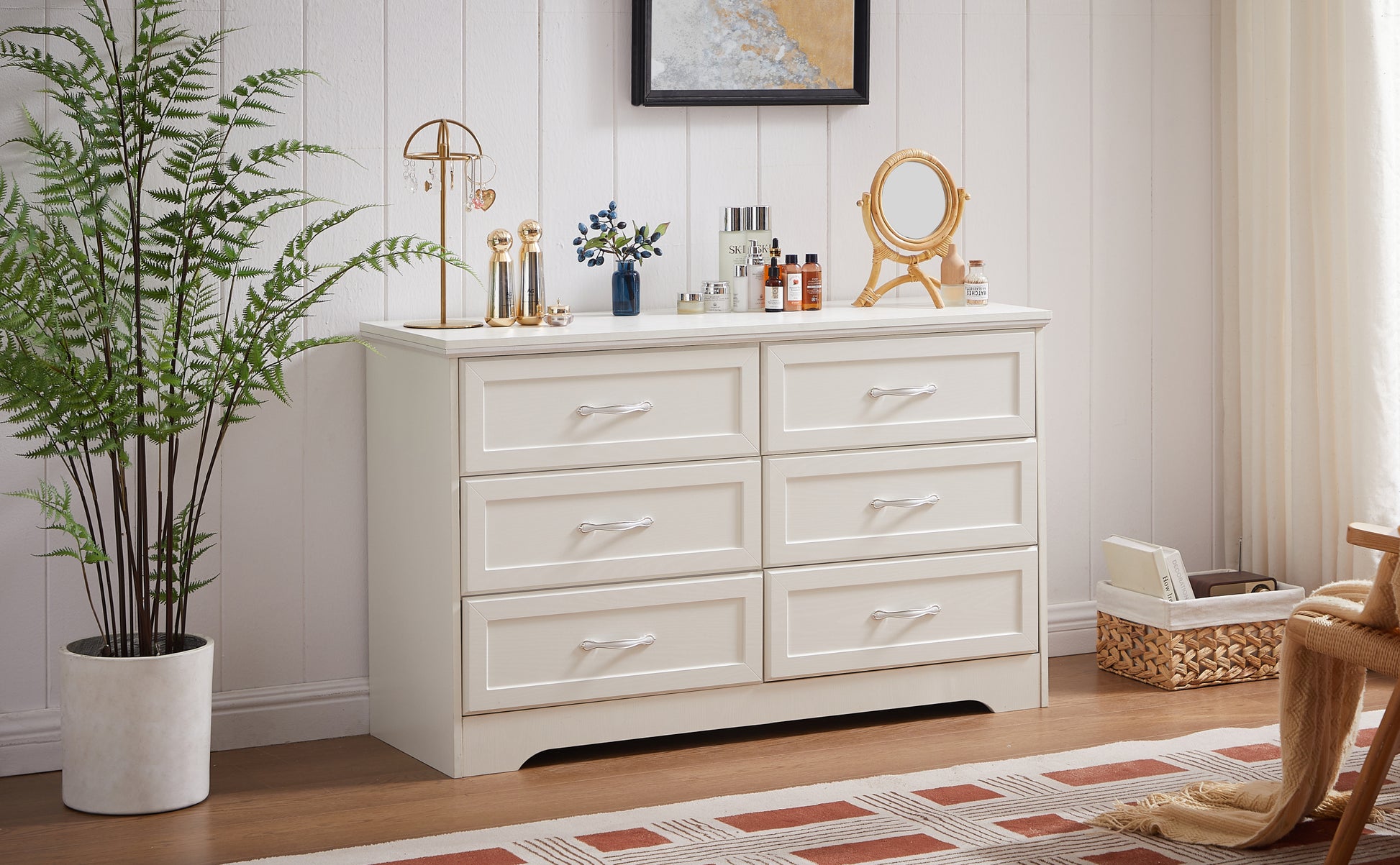 Modern 3 Drawer Bedroom Chest Of Drawers With 6 -