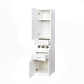 Salon Station, Barber Stations With 2 Tier Storage Shelf With Door, Hair Styling Storage Cabinet With 2 Drawer, A Large Storage Cabinet & 3 Hot Tool Holders White Particle Board Mdf