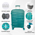 Hardside Luggage Sets 3 Pieces, Expandable Luggages Spinner Suitcase With Tsa Lock Lightweight Carry On Luggage 20Inch 24Inch 28Inch Antique Green Polypropylene